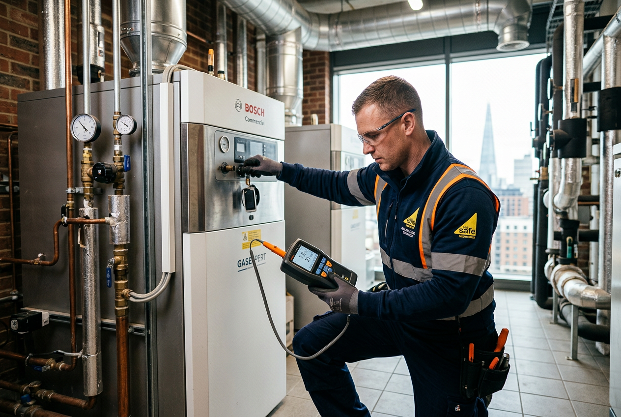 Commercial gas safety certificate record document